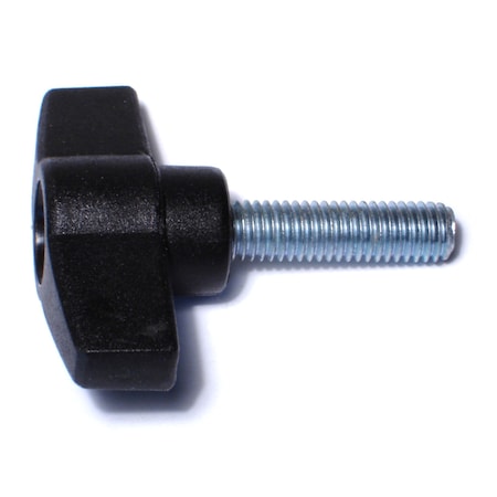 Midwest Fastener 8mm-1.25 x 30mm Black Plastic Coarse Male Threaded Stud T-Knobs 2PK 78003